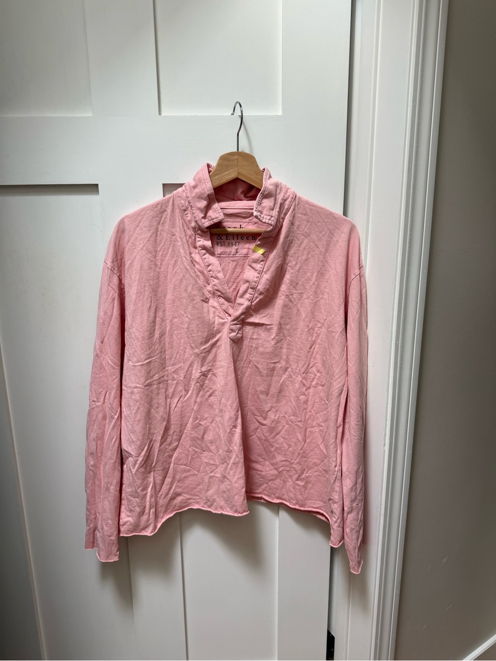 Frank & Eileen Jersey Patrick popover henley pink - large NWOT